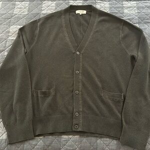 Mens Hemp Cotton Pique Cardigan Sweater